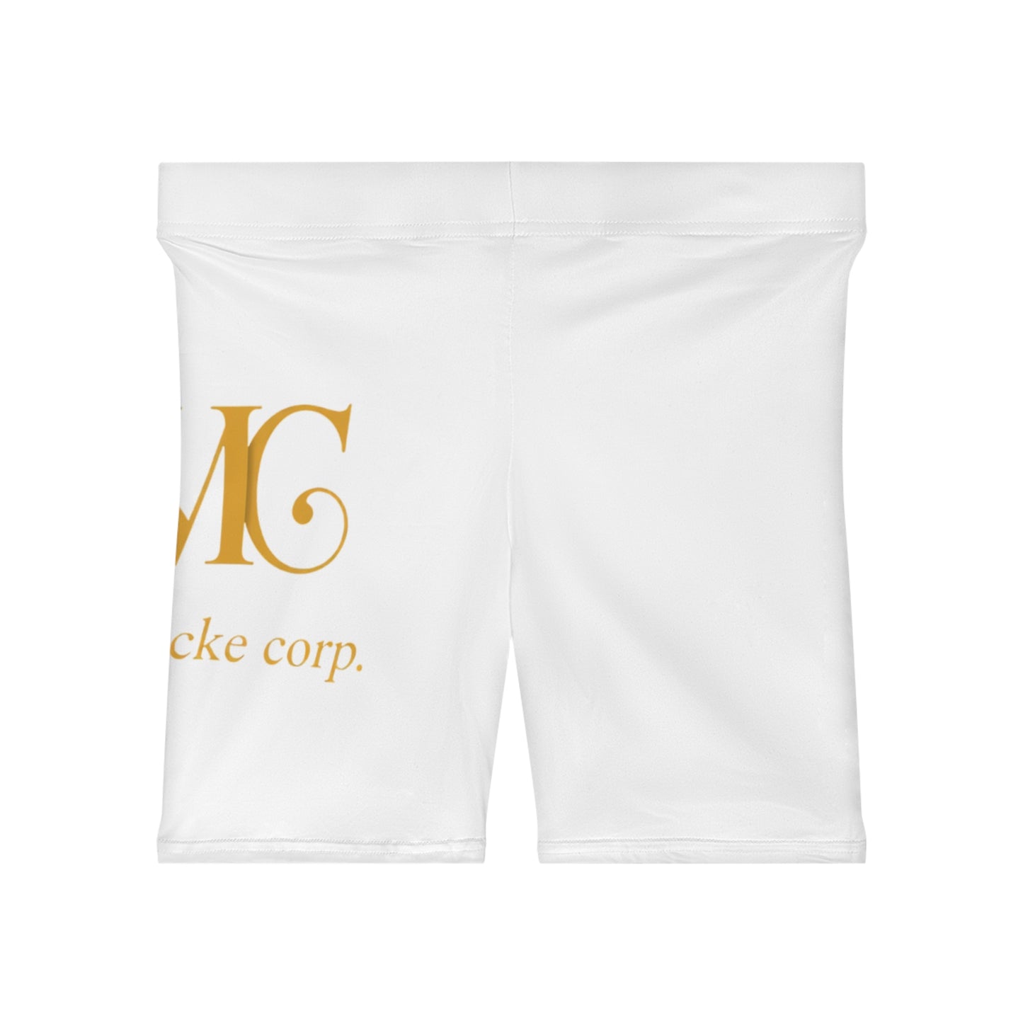 Macke Custom Chic Women’s Biker Shorts with Gold Logo - Stylish Activewear for Everyday Comfort