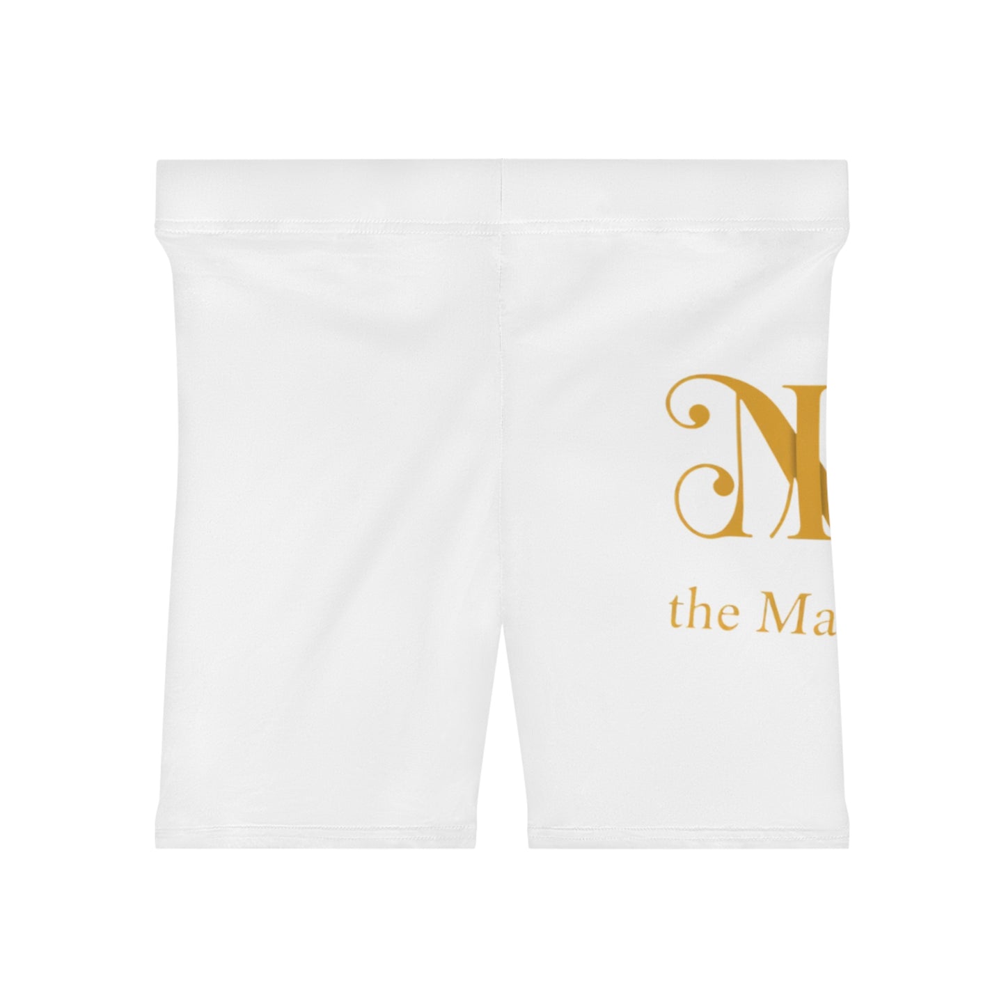 Macke Custom Chic Women’s Biker Shorts with Gold Logo - Stylish Activewear for Everyday Comfort
