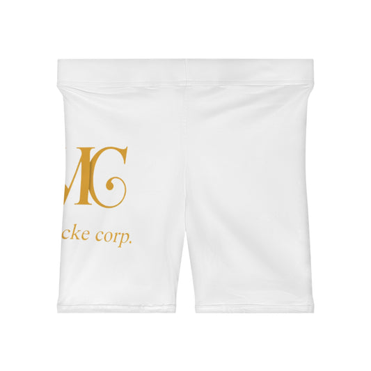 Macke Custom Chic Women’s Biker Shorts with Gold Logo - Stylish Activewear for Everyday Comfort