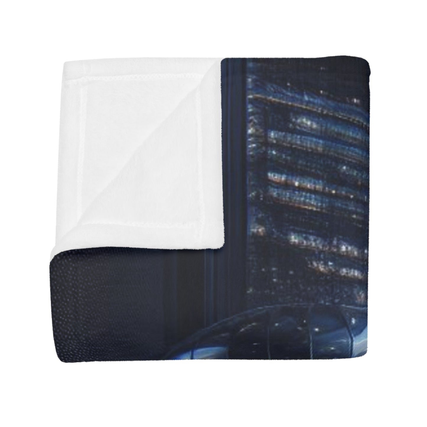 Futuristic Cityscape Plush Fleece Blanket - Cozy Home Decor for Sci-Fi Lovers